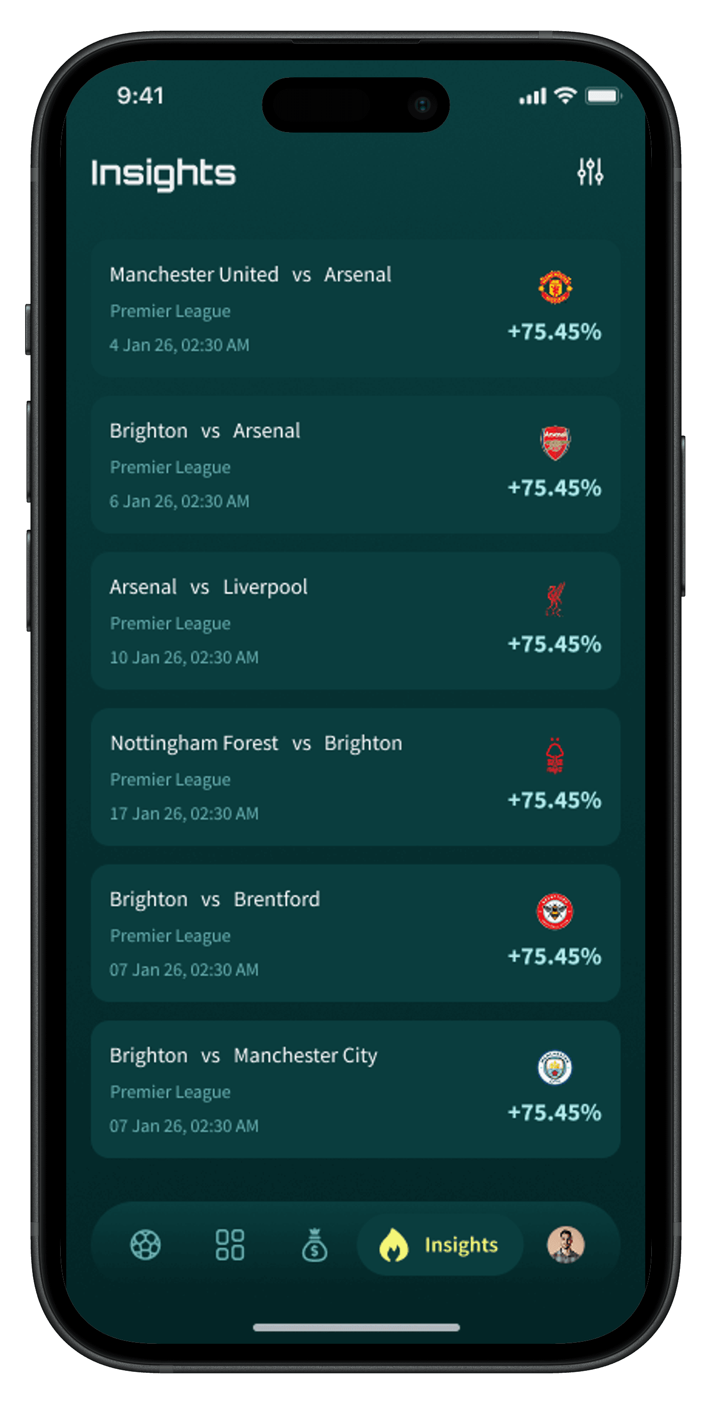 AI-Powered Insights screen